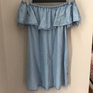 Zara off shoulder chambray dress